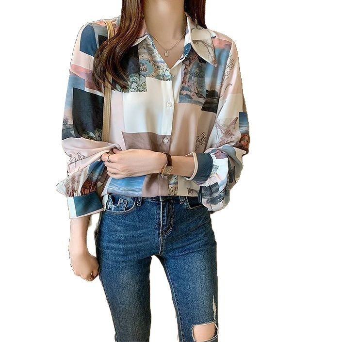 Womens Loose - fitting Long - sleeve Blouse - Eshtree