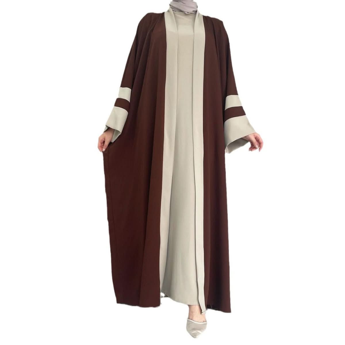Women's Muslim Long Dress Abaya Two - piece Suit - Eshtree