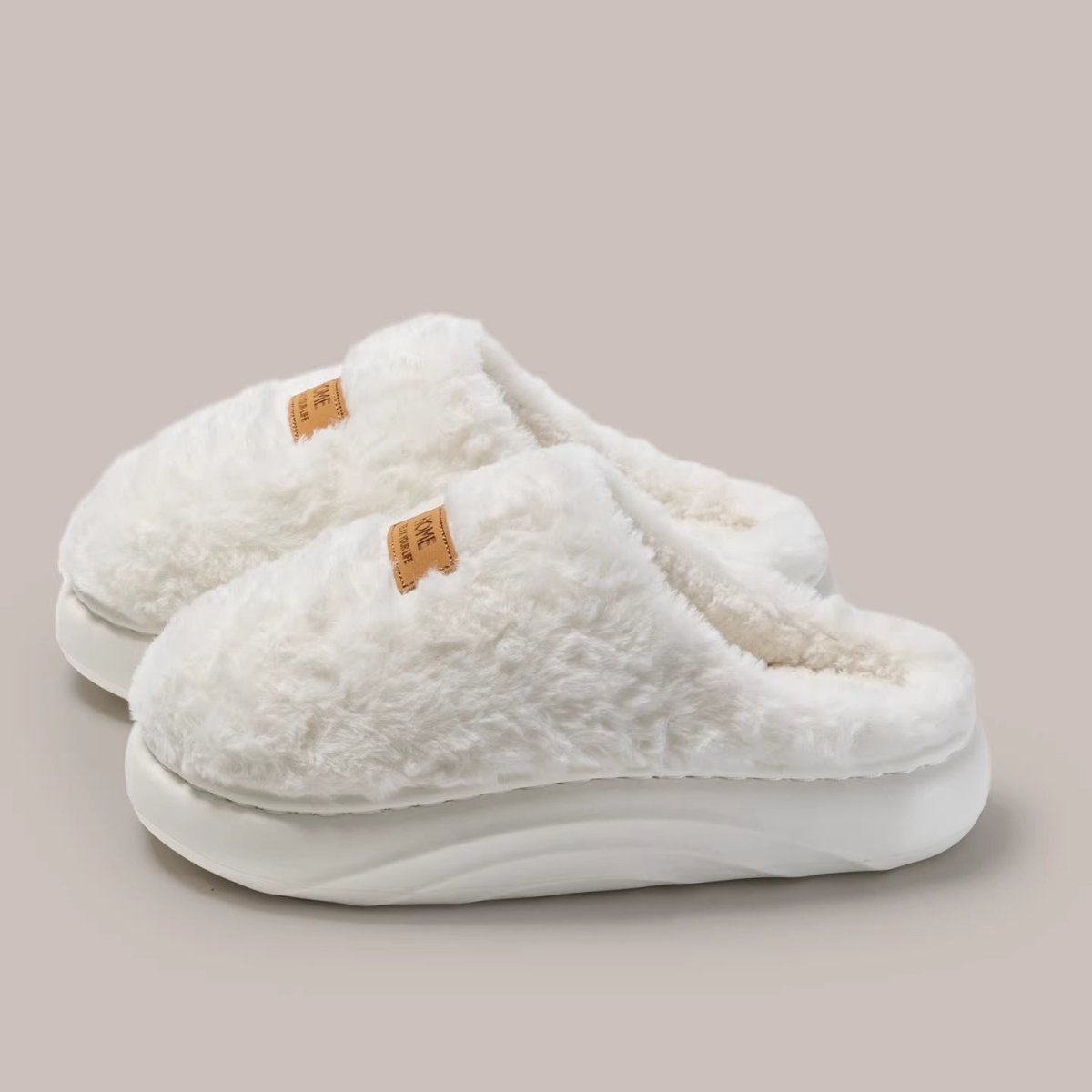 Womens Plush Thick Soled Cotton Slippers Warm Non Slip Perfect For Indoor Home Wear - Eshtree