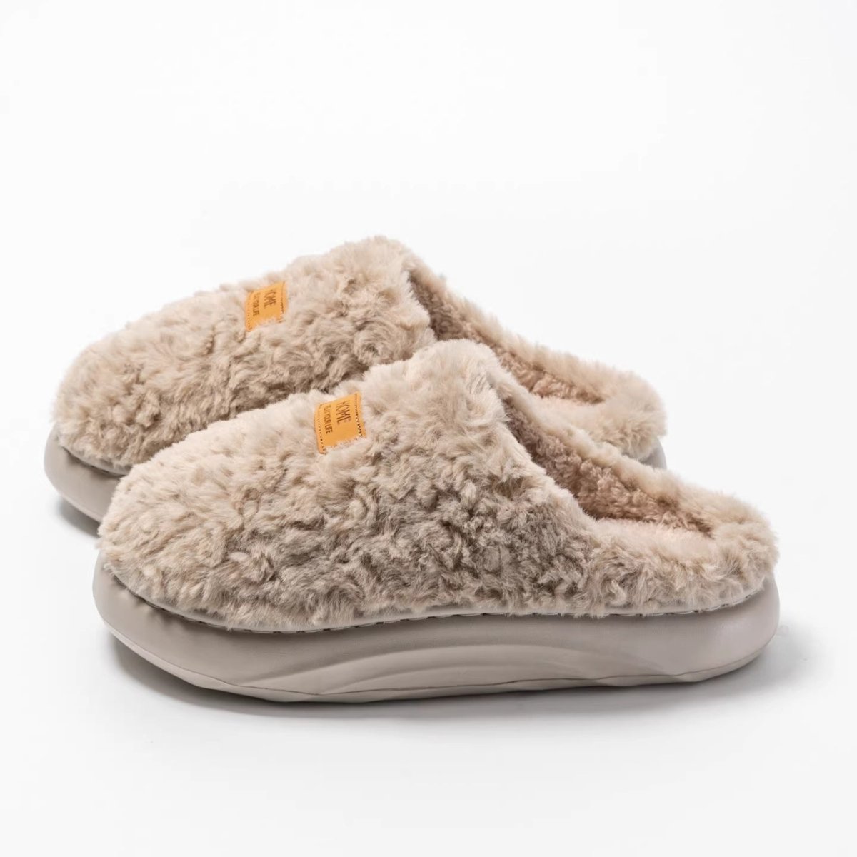 Womens Plush Thick Soled Cotton Slippers Warm Non Slip Perfect For Indoor Home Wear - Eshtree