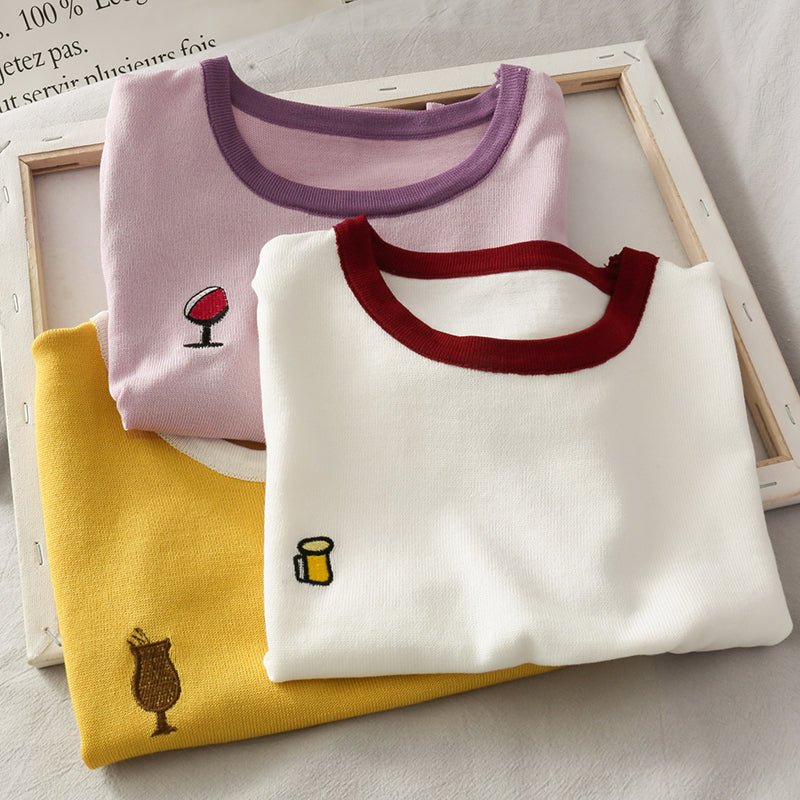 Women's Round Neck Tops Short - sleeved T-shirts - Eshtree