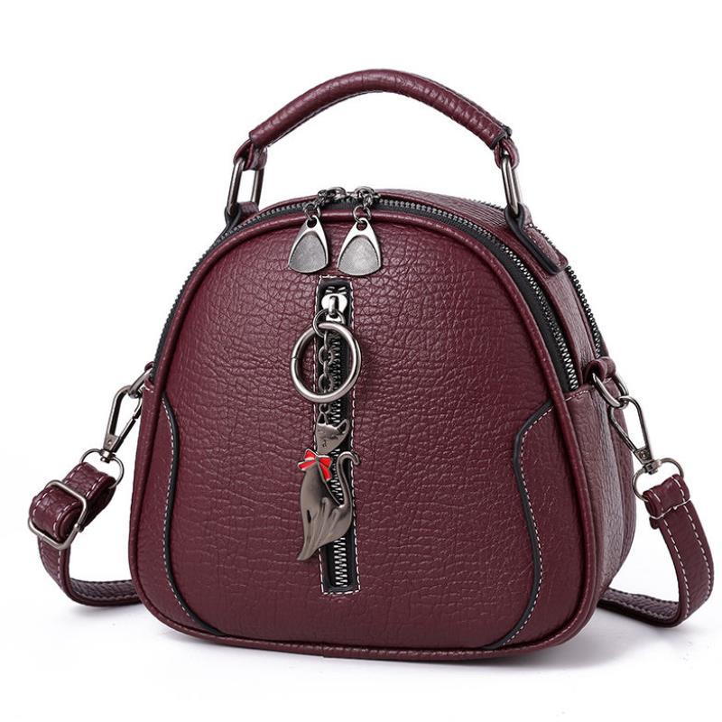 Women's shoulder bag large capacity diagonal small round bag - Eshtree