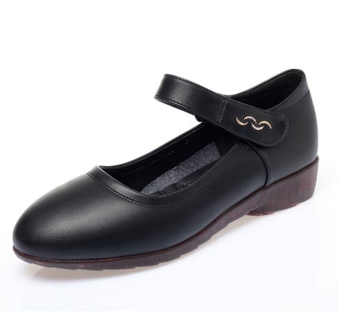 Womens Softsoled Peeptoe Leather Shoes With A Single Strap - Eshtree