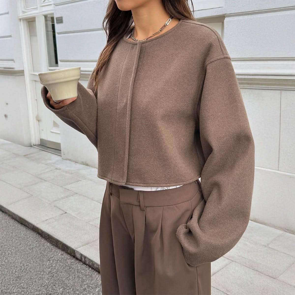 Women's Solid - color Long - sleeve Jacket - Eshtree