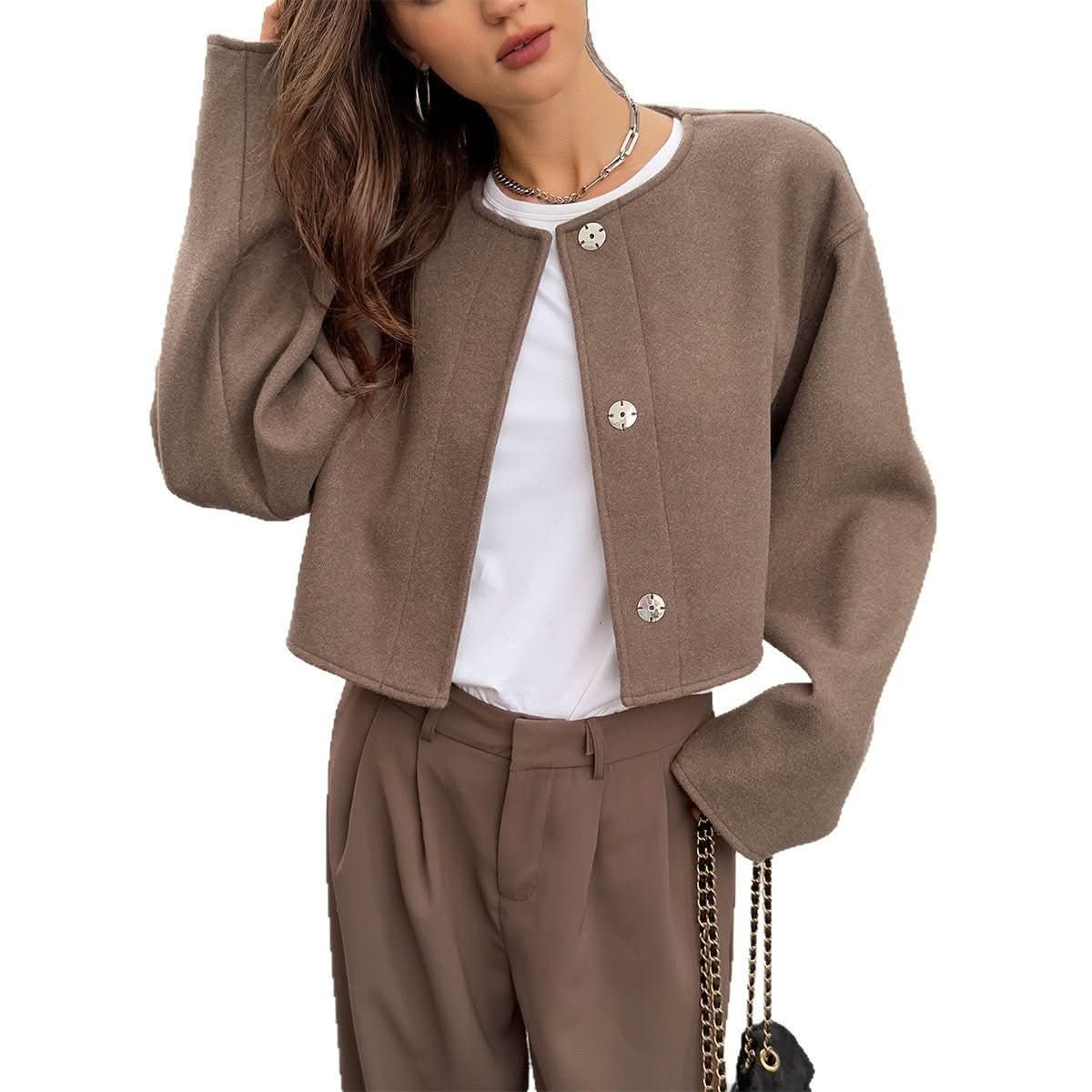 Women's Solid - color Long - sleeve Jacket - Eshtree