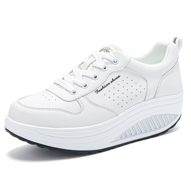 Women's Thick - soled Sports Casual Versatile White Shoes - Eshtree