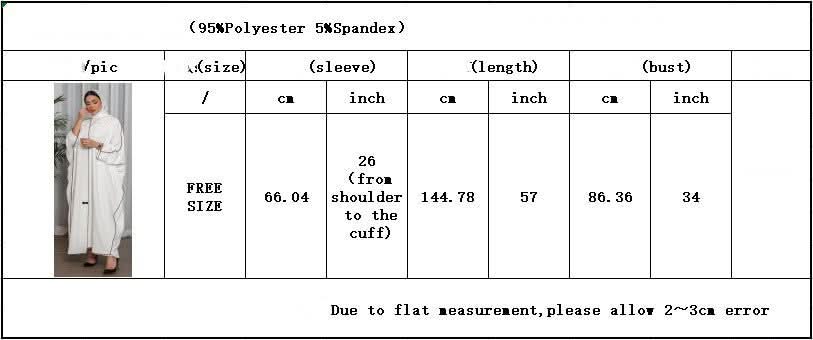Women's White Patchwork Plus Size Women's Abaya Robe - Eshtree