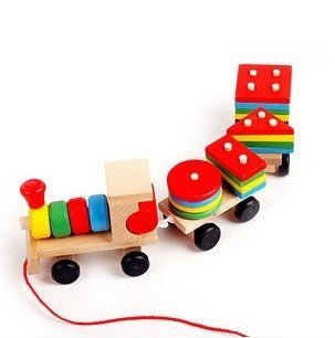 Wooden Train Three - section Tractor Toy Children's Intelligence Puzzle Toys Educational Toys - Eshtree