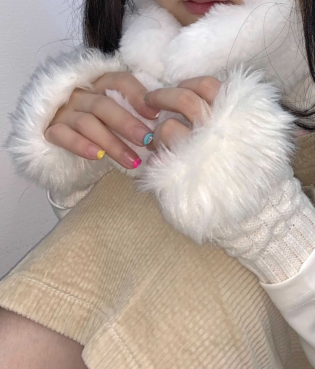 Wool Knit Gloves Sleeves Sweet Warm Versatile Wool Gloves - Eshtree