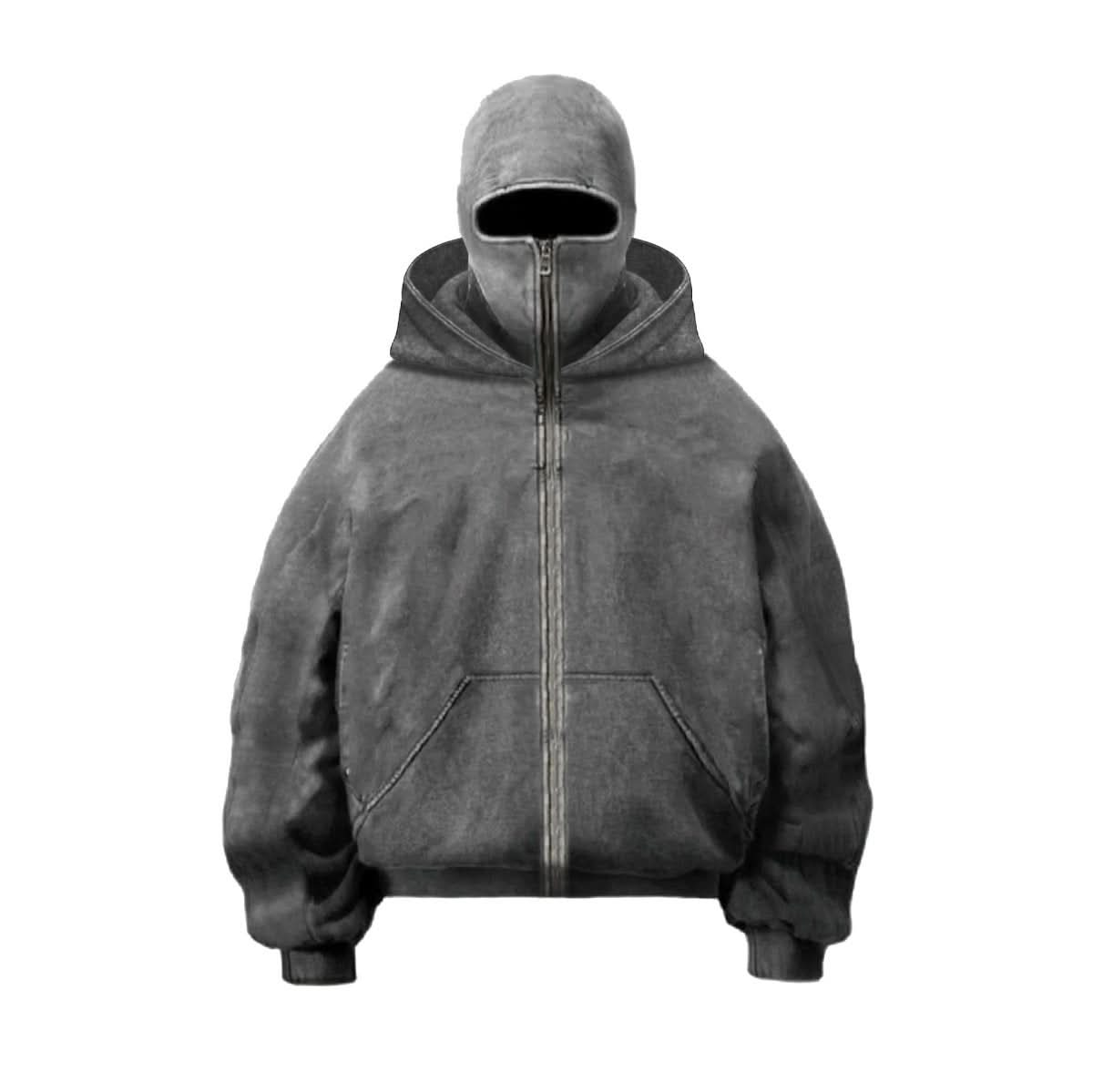 Y2g American Washed Old Style Personality Street Zipper Sweater - Eshtree