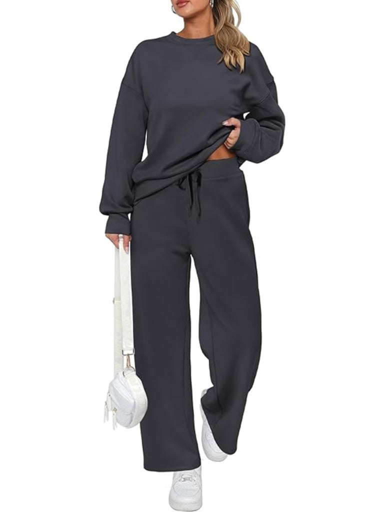 Casual Wide Leg Pocket Trousers Suit