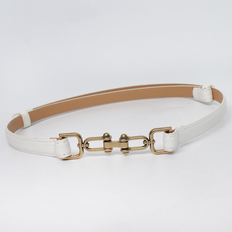 Punch-free Matte Buckle Adjustment Belt Women