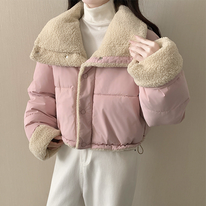 Female Lamb Wool Cotton Baggy Coat