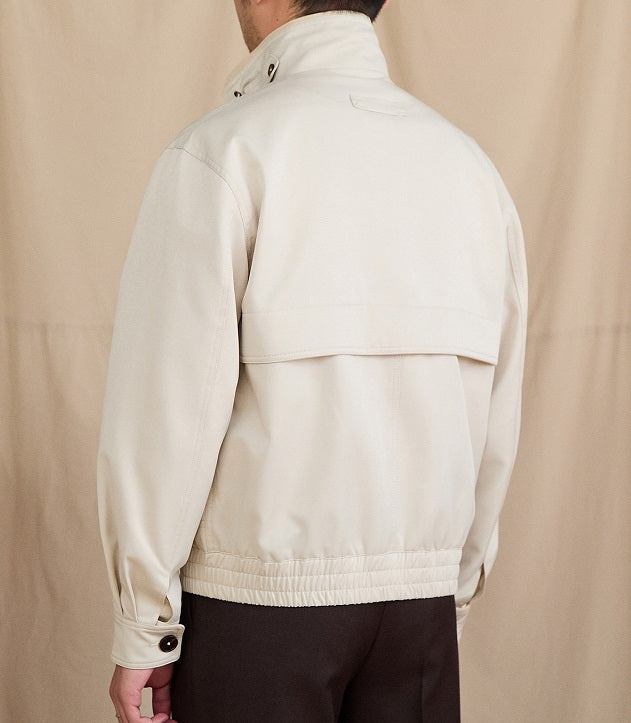 Stand Collar Jacket With Color-blocking Italian Light Luxury Commuting Slim-fit Coat Trendy