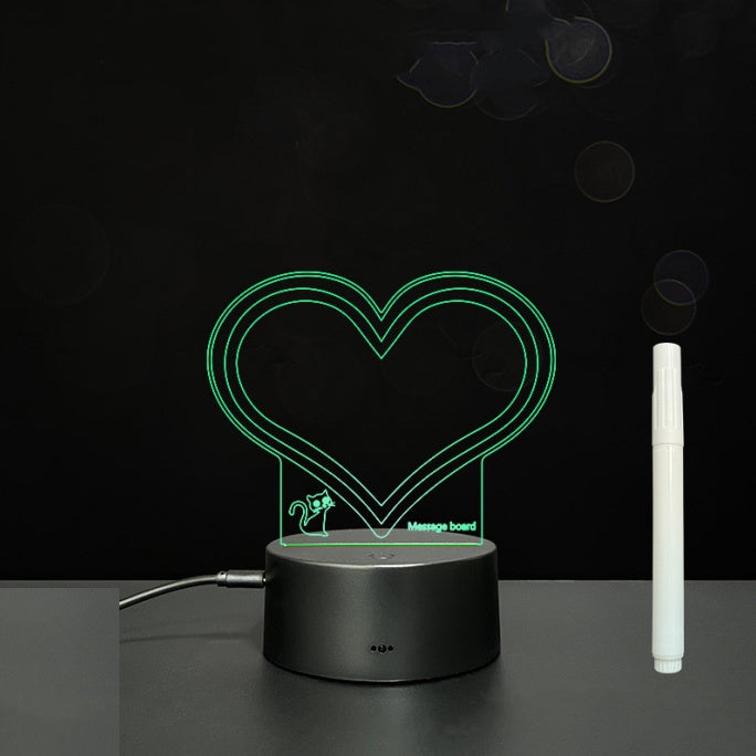 لوحة أكريليك ثلاثية الأبعاد مع إضاءة LED للوحة رسائل بخط اليد