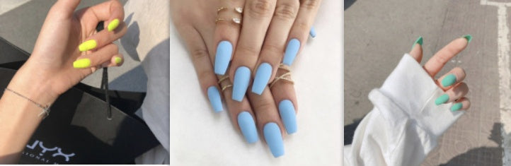 أظافر صناعية شبه منحرفة متجمدة، قسم طويل، فن تزيين الأظافر