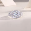 Supreme Charm - A Wedding Ring Set With 1-carat Top-quality Moissanite S925 Silver And Platinum-plated Diamond Can Be Tested With A Diamond Pen