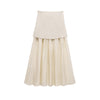 Solid Color Knitted Pleated Stitching Skirt