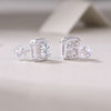 The Rose In The Heart - Earrings Set With 1-carat Top-quality Moissanite S925, Silver And Platinum-plated Stud Earrings, A Fashionable And Trendy Accessory That Can Be Tested With A Diamond Pen