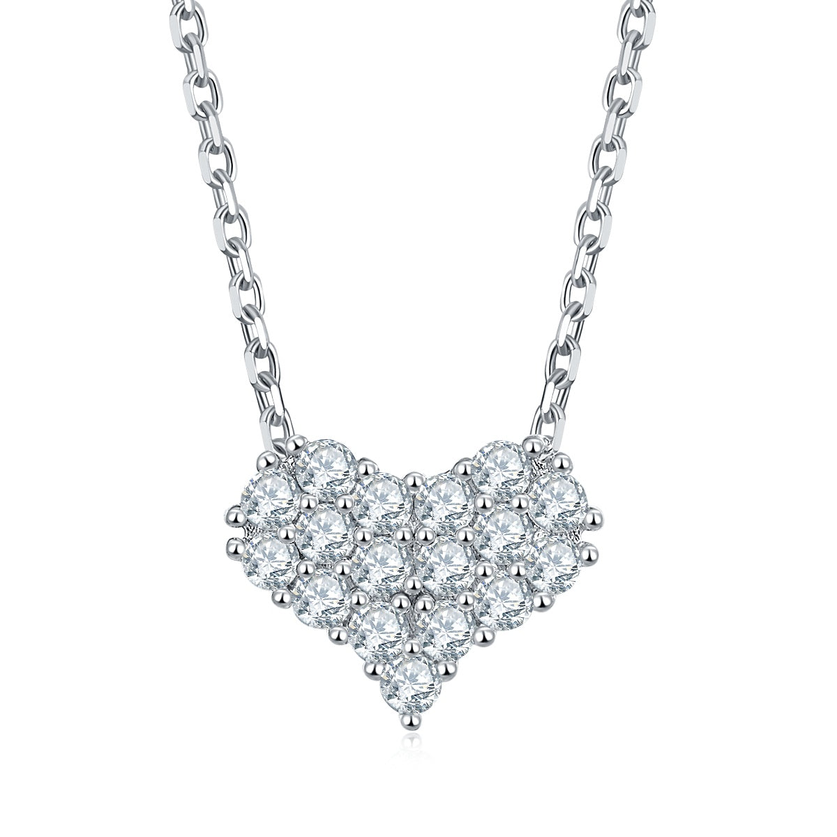 Set With Top-quality Moissanite, This Luxurious And Fashionable Light Luxury Trend Jewelry Necklace Pendant Is Made Of S925 Silver Electroplated With Platinum