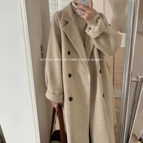 Women's Wool Coat Mid-length Loose Thicken Autumn Winter New Style Overcoat