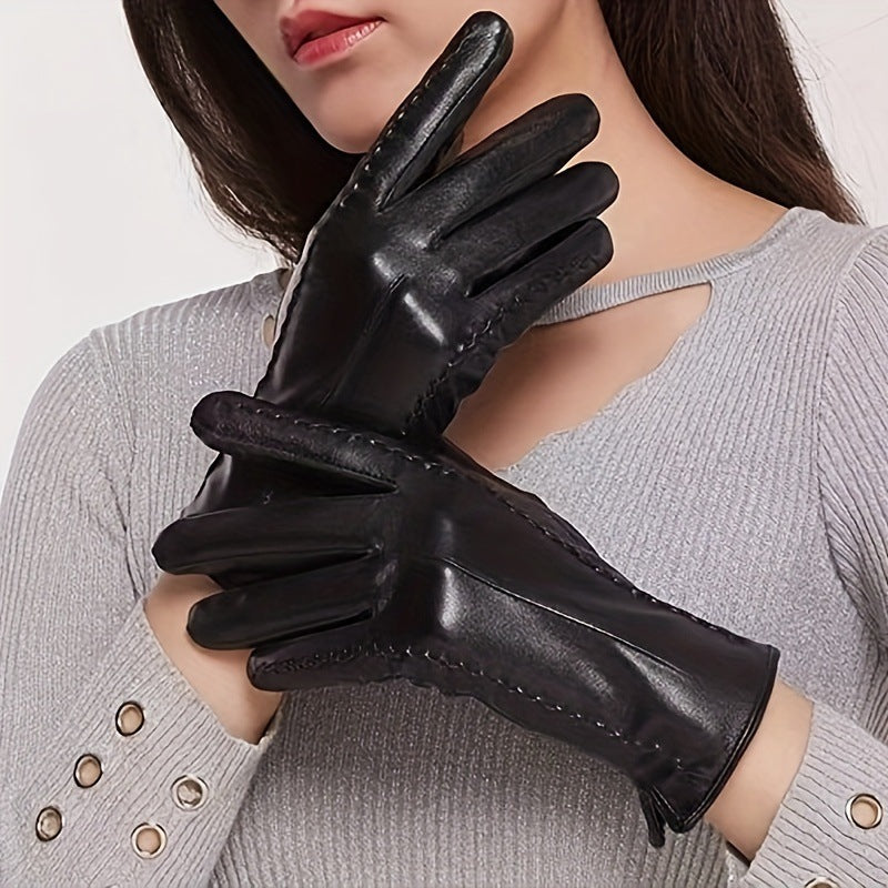 Women's Fashionable Personalized New Genuine Leather Gloves