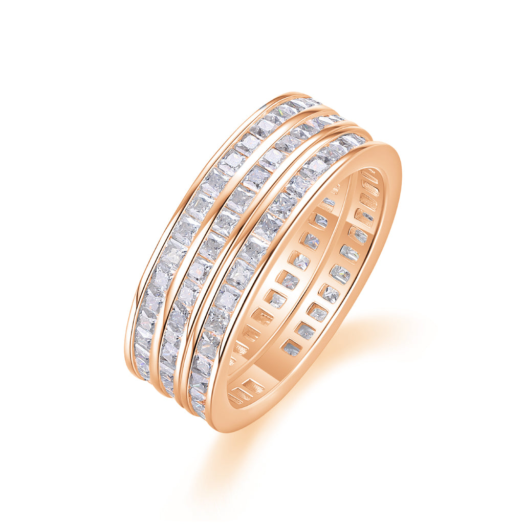 Unrestrained Growth - A Wedding Ring Set With Top-quality Moissanite S925 Silver And Platinum-plated Diamond Can Be Tested With A Diamond Pen