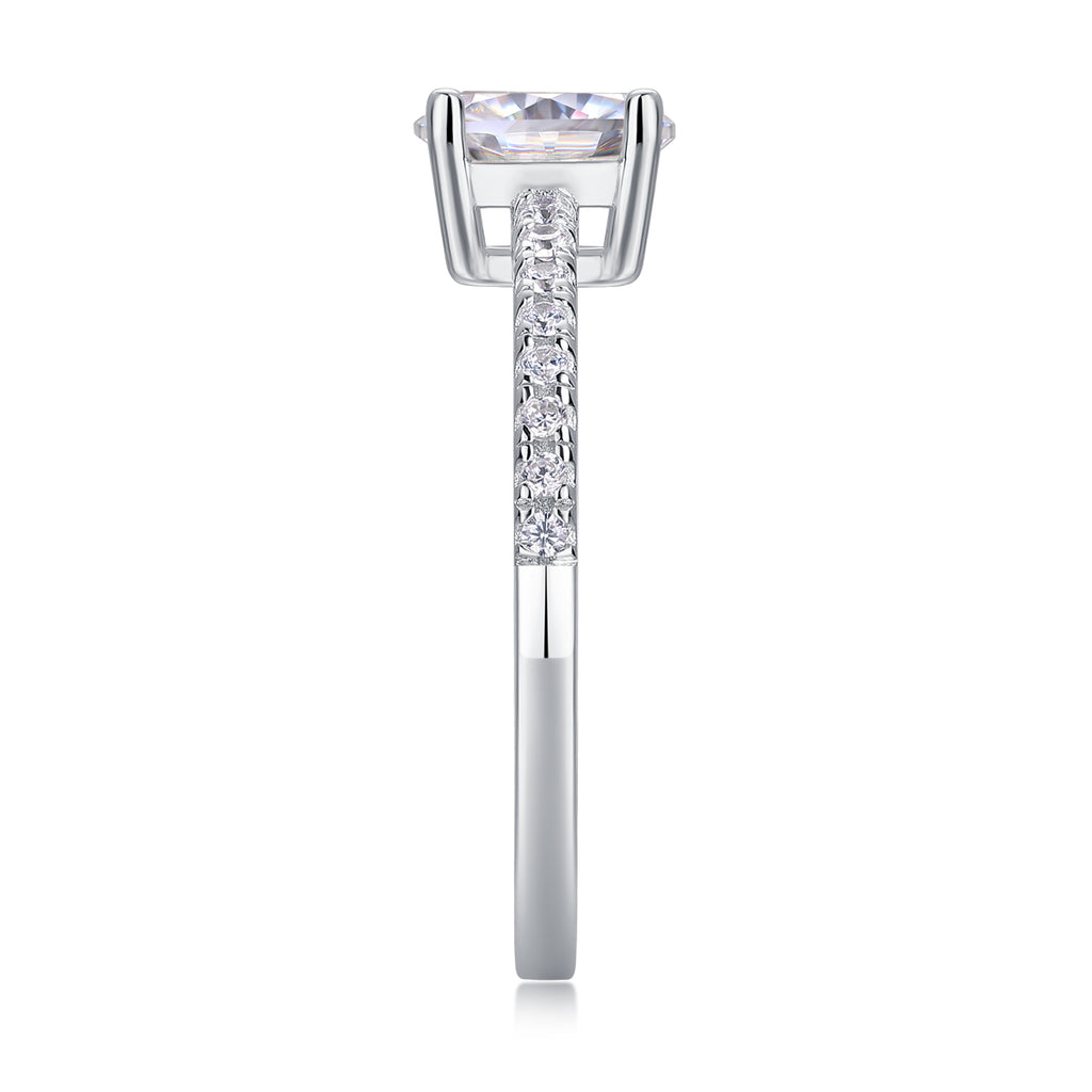 Pleasure - A Wedding Ring Set With Top-quality Moissanite S925 Silver And Platinum-plated Diamond Can Be Inspected With A Diamond Pen