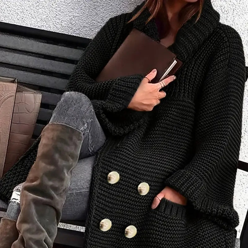 Elegant Polo Collar Plus Size Women's Coat
