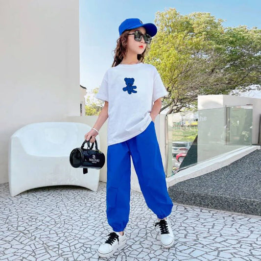 Bear Fashion Personalized Printing Girls' Summer Suits