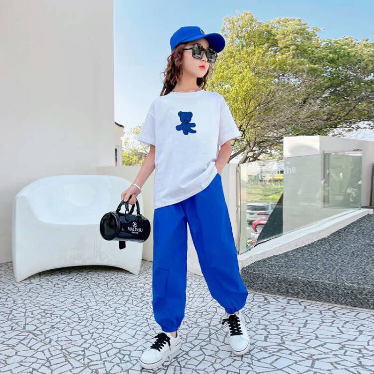 Bear Fashion Personalized Printing Girls' Summer Suits