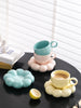 Flower Ceramic Cup And Saucer Breakfast Coffee Creative Color Underglaze Color