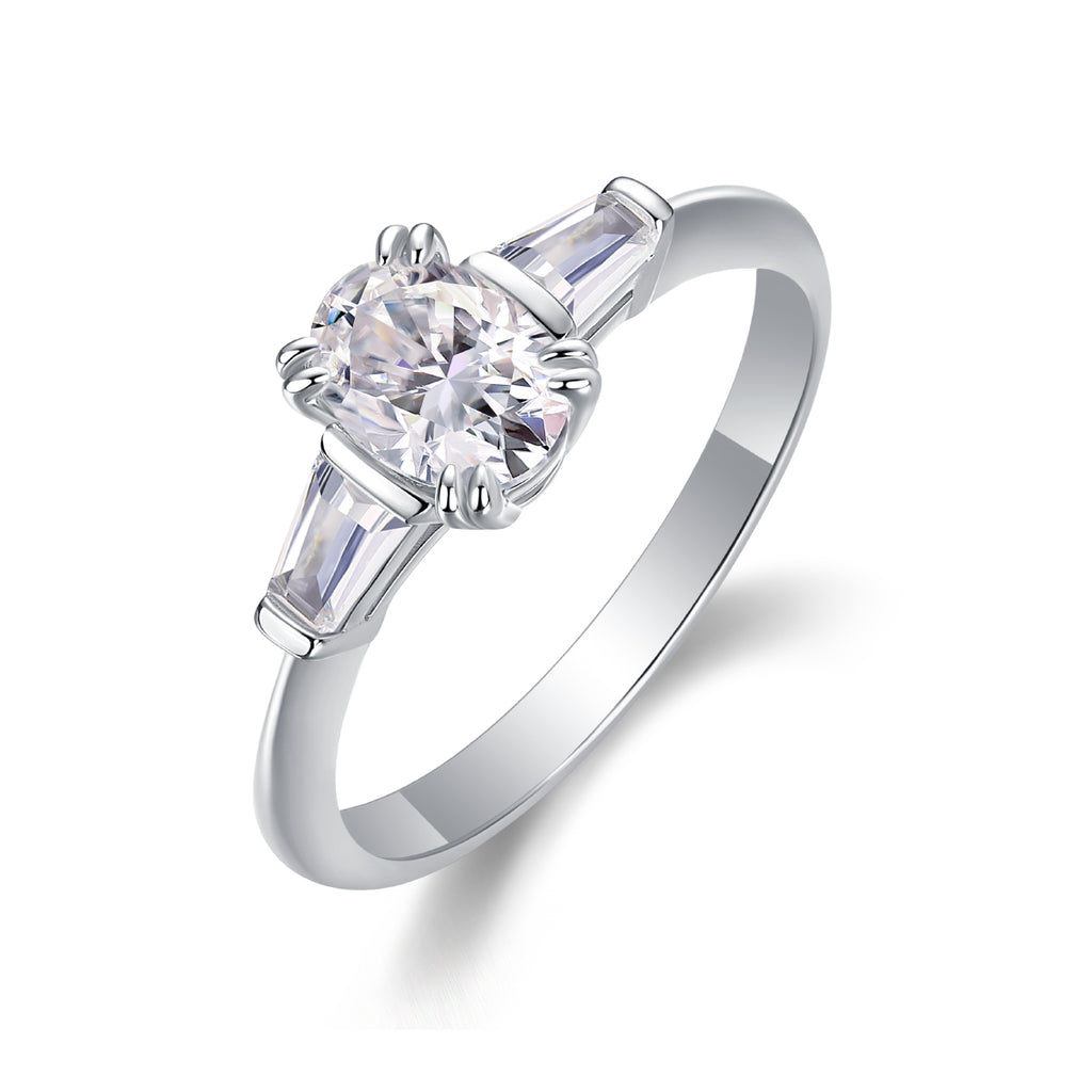 Yearning - A Wedding Ring Set With Top-quality Moissanite S925 Silver And Platinum-plated Diamond Can Be Tested With A Diamond Pen