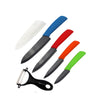 Colorful Handle Black Blade Ceramic Knife Set Of Five