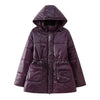 Casual Hooded Solid Color Zipped Cotton-padded Jacket