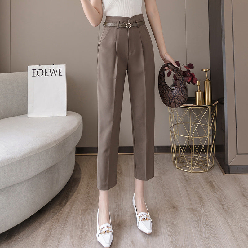 High-waist Women's Draped Loose And Thin Casual Cropped Trousers