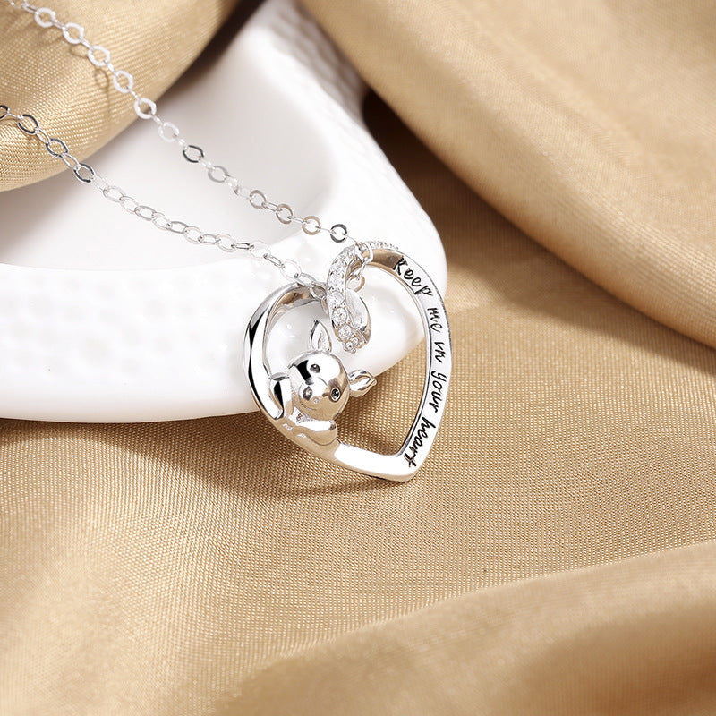 925 Sterling Silver Necklace With A Little Pig Pendant, Single Pendant For Women