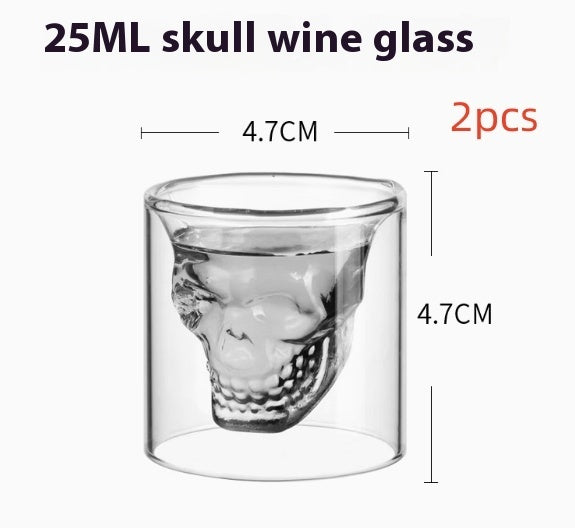 Creative Double-Layer Skull Net Red Glass Whiskey Glass For Home Bar Club Whiskey Wine Vodka And Beer Wine Glass