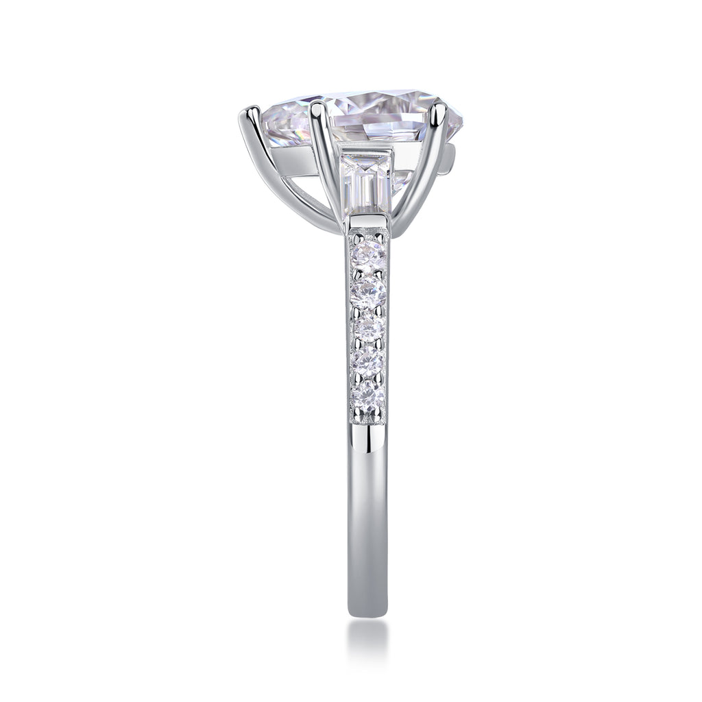Moonlight - A Wedding Ring Set With Top-quality Moissanite S925 Silver And Platinum-plated Diamond Can Be Inspected With A Diamond Pen