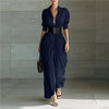 Fashionable Elegant Lapel Breasted Shirt Dress With Belt
