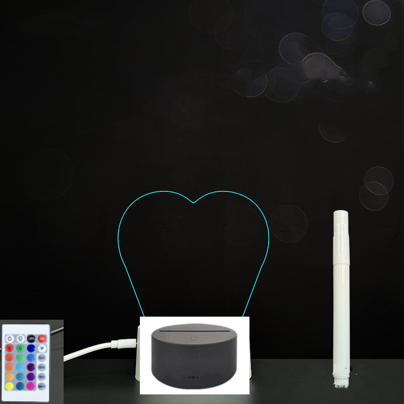 لوحة أكريليك ثلاثية الأبعاد مع إضاءة LED للوحة رسائل بخط اليد