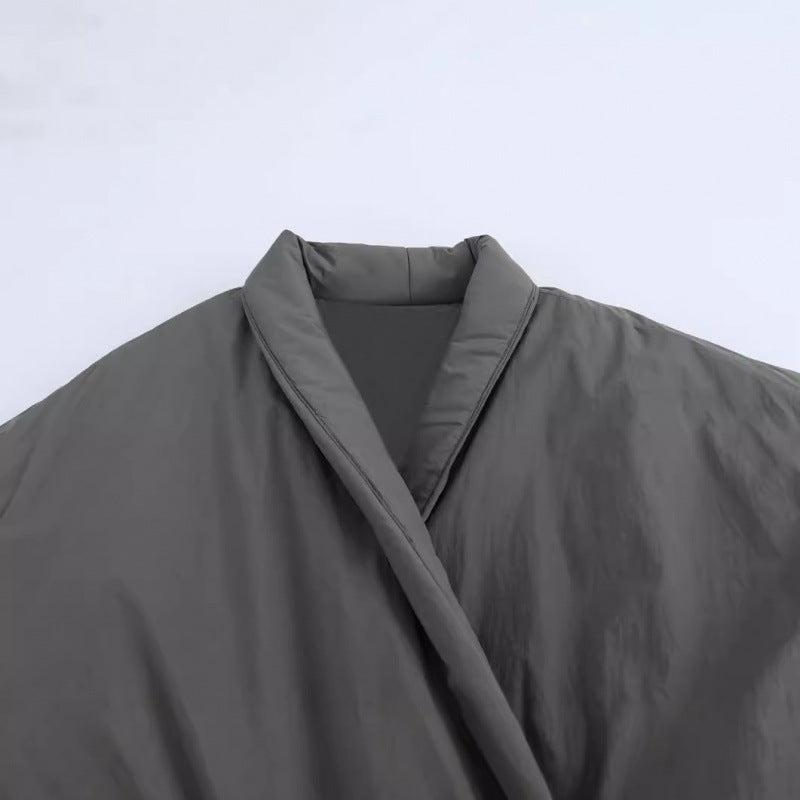 Double Breasted Kimono Niche Design Lace-up Cotton Coat Jacket