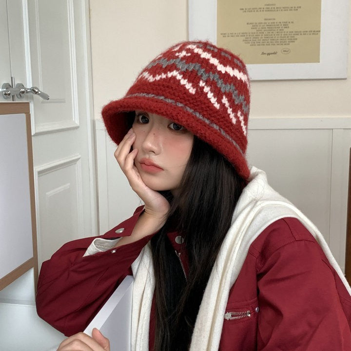 Knitted Pattern Hand-woven Woolen Cap