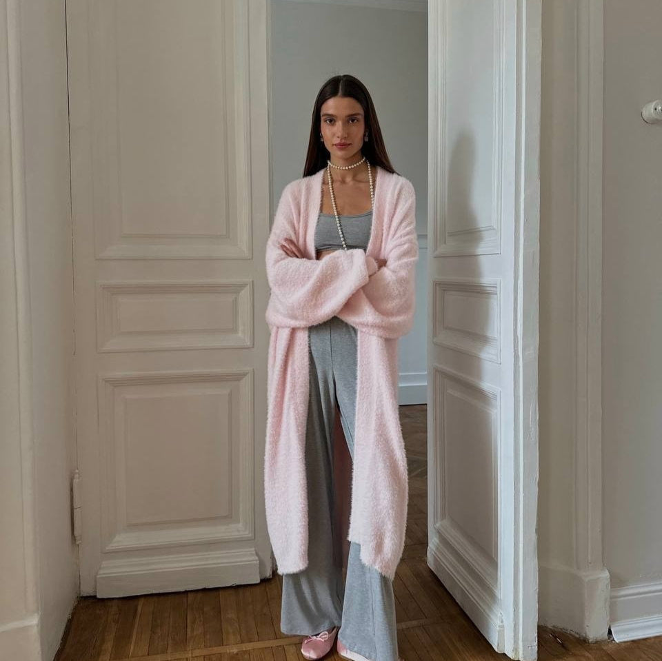 Elegant Soft Knitted Lady's Sweater Cardigan Loose Long Casual All-matching