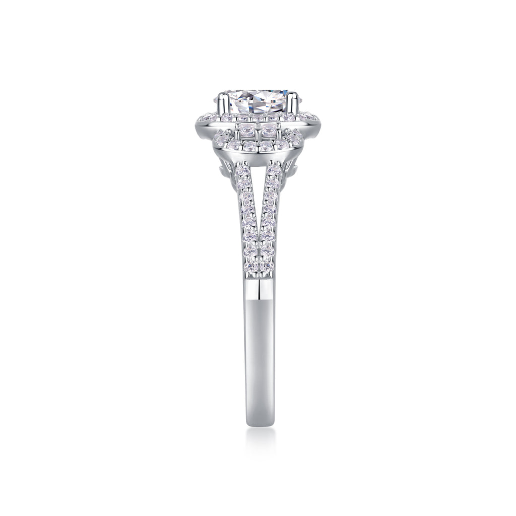 Dream Eden - A Wedding Ring Set With Top-quality Moissanite S925, Silver And Platinum-plated. The Ring Can Be Inspected With A Diamond Pen