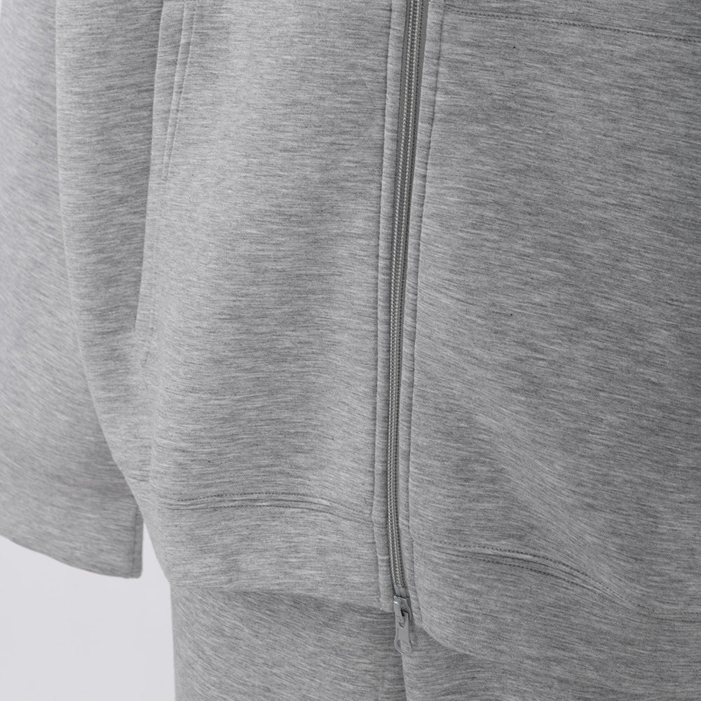 Korean Style Simple And Casual Women's Loose Sports Zipper Sweater Suit