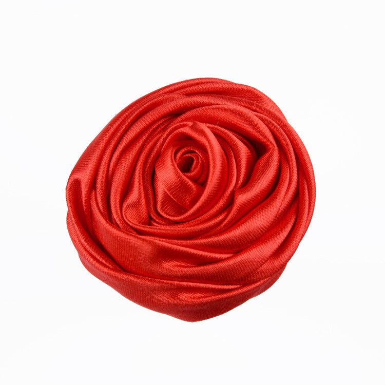 Rose Three-dimensional Bud Satin Fabric Flower Corsage Bridal Bouquet Ornament Accessories