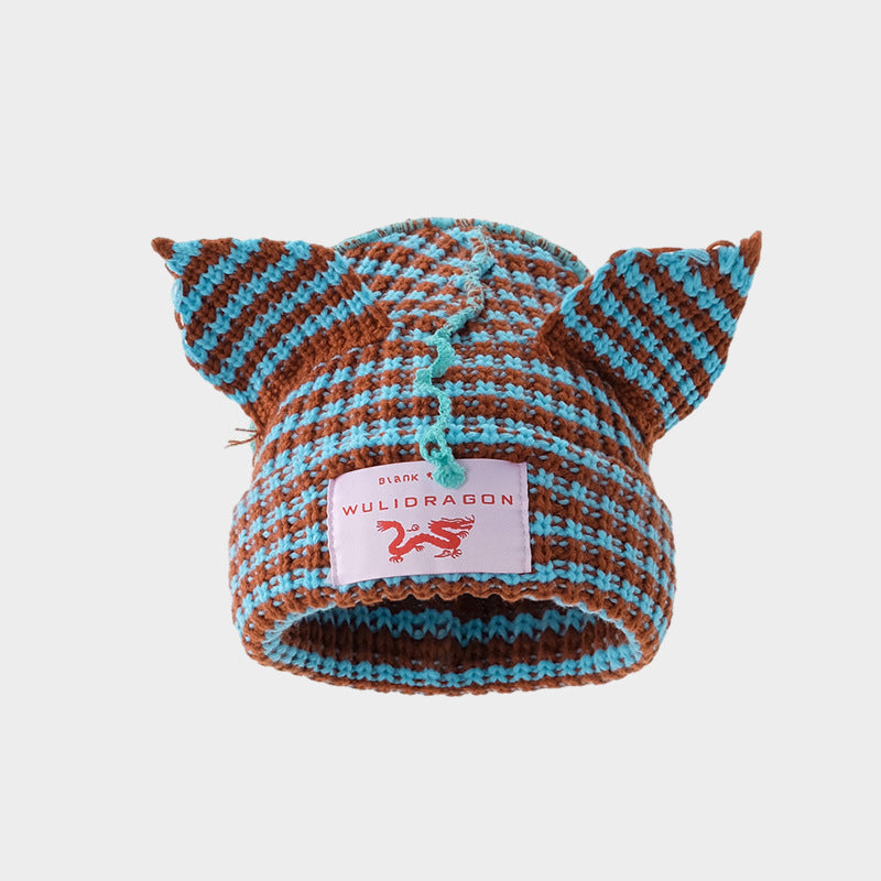 Woolen Cap Warm Ear Protection Cute Lady