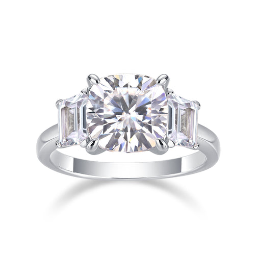 Search For A Wedding Ring Set With Top-quality Moissanite S925 Silver And Platinum-plated Diamond. The Ring Can Be Inspected With A Diamond Pen