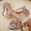 Women's European And American Color Matching Wedge Sandals